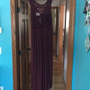 Davids bridal dress wine color